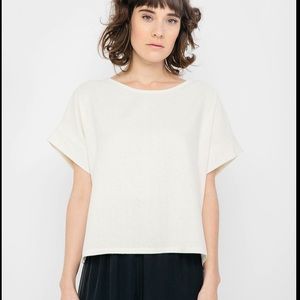 Georgia tee in ivory raw silk